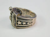 Vintage US Sterling Silver USMC Marine Ring Jewelry