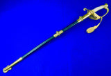 Vintage US WW2 Model 1852 Navy Officer's Sword w/ Scabbard & Knot