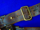 Vintage US WW2 Military Officer's Leather Belt Sword Hanger Loops Shoulder Strap