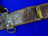 Vintage US WW2 Military Officer's Leather Belt Sword Hanger Loops Shoulder Strap