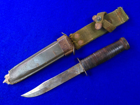 Vintage US WW2 Williams Cutlery Co. Commercial Fighting Knife w/ Scabbard