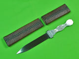 Vintage US Custom Hand Made W.W. WOOD Texas Fighting Knife & Sheath