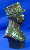 Antique WW1 French General F. Foch Bronze Bust Sculpture Art by E. Thomasson