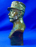 Antique WW1 French General F. Foch Bronze Bust Sculpture Art by E. Thomasson