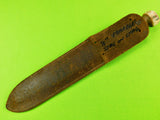 WW2 US Marbles Gladstone MI Large 8" Stag Handle Hunting Knife w/ Sheath