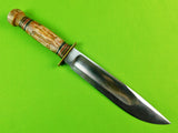 WW2 US Marbles Gladstone MI Large 8" Stag Handle Hunting Knife w/ Sheath