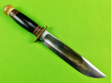 WW2 US Marbles Gladstone MI Large 7" Stag Butt Hunting Knife w/ Sheath