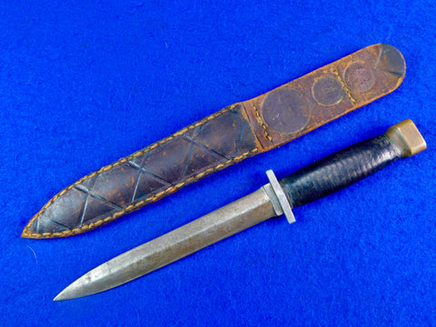 US WW2 Vintage Custom Made Handmade Theater Fighting Knife w/ Sheath