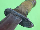US WW2 WWII Custom Made San Antonio IRONWORK Sword Blade Fighting Knife & Sheath