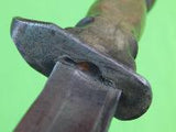 US WW2 WWII Custom Made San Antonio IRONWORK Sword Blade Fighting Knife & Sheath