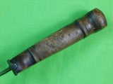 US WW2 WWII Custom Made San Antonio IRONWORK Sword Blade Fighting Knife & Sheath