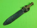 US WW2 WWII Custom Made San Antonio IRONWORK Sword Blade Fighting Knife & Sheath