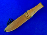 US AL MAR Special Forces Large Survival Fighting Knife Knives w/ Sheath Stone