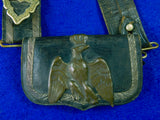 Antique 19 Century French France Ammo Pouch with Belt