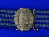 Antique French 19 century Naval Navy Officer's Sword Dagger Belt with Buckle & Hanger