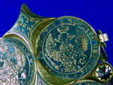 Antique Imperial Russian Russia Caucasian Pre WW1 Silver Coin Kindjal Knife Sword Belt
