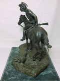 Antique 1905 Bronze Indian Horse Large & Heavy Sculpture Statue Figurine Art by Henry Bonnar