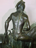 Antique 1905 Bronze Indian Horse Large & Heavy Sculpture Statue Figurine Art by Henry Bonnar