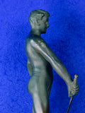 Antique German Germany Hans Keck Bronze Warrier w/ Sword Figurine Statue Art