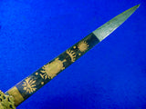 Antique French France Italy Italian 18 Century Engraved Hunting Plug Bayonet Dagger Knife w/ Scabbard
