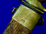Antique French France Italy Italian 18 Century Engraved Hunting Plug Bayonet Dagger Knife w/ Scabbard