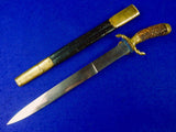Antique Germany German 19 Century M. NEUMANN HOFLIEFERANT Damascus Hunting Sword Dagger Knife