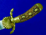 Antique Germany German 19 Century M. NEUMANN HOFLIEFERANT Damascus Hunting Sword Dagger Knife