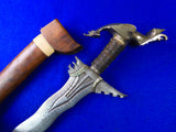Antique 19 Century Philippines High Rank Official Moro Kris Sword w/ Scabbard