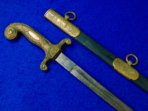 RARE Turkish Turkey Antique WW1 German Made Engraved Officer's Sword w/ Scabbard