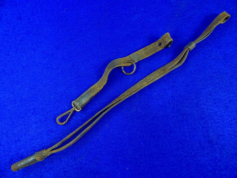 Antique 19 Century US Civil War Cavalry Sword Swords Leather Portepee Knot and Hanger