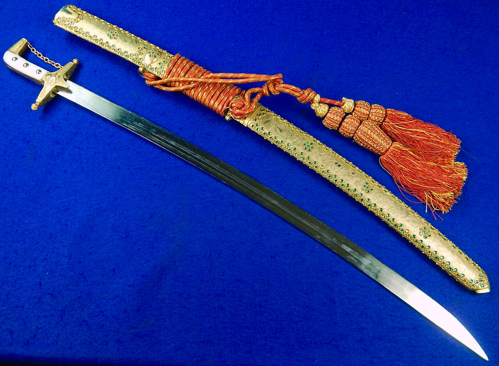 Sauda Sword Vintage Saudi Arabia Arabian Presentation Sword Saber w/ Scabbard ...