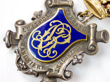 German Germany Antique WW1 Enameled Artillery Regimental Order Medal Badge Pin