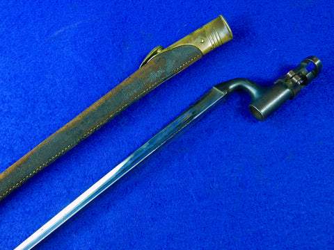 British English Antique Old WW1 Socket Bayonet w/ Scabbar