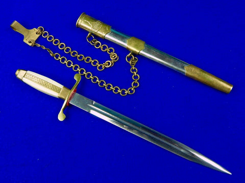 Vintage Bulgarian Bulgaria Soviet Period Officer's Dagger Fighting Knife Knives w/ Scabbard Hangers