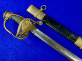 Antique US Civil War Presentation Grade German Import Engraved Sword Swords w/ Scabbard