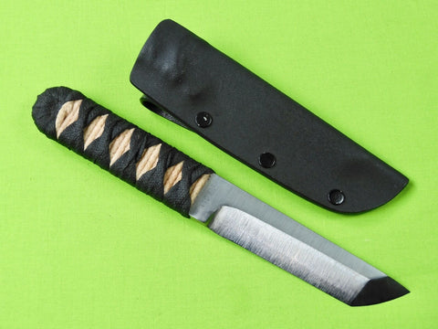 Custom Made Handmade Early Bill Siegle Japanese Tanto Style Knife w/ Scabbard