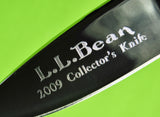 Custom Made L.L. Bean 2009 Collector's Gold Engraved Hunting Knife w/ Box