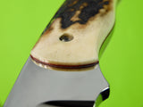 Custom Made Handmade Shawnee Ridge Stag Handle Hunting Knife w/ Sheath