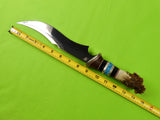 US Custom Made Handmade Large Hunting Fighting Stag Handle Silver Guard Knife