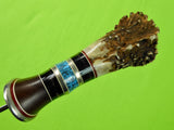 US Custom Made Handmade Large Hunting Fighting Stag Handle Silver Guard Knife