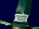 Antique Vintage Swedish Sweden C.W. DAHLGREN Eskilstuna Hunting Fighting Knife w/ Scabbard