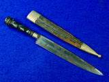 Vintage South American America Gentleman's Dagger Fighting Knife w/ Scabbard