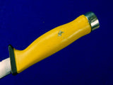 RARE Vintage US GERBER USA Yellow Handle Diving Diver Diver's Knife w/ Sheath