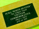 German Germany PUMA White Hunter Vietnam Commemorative Engraved Bowie Knife Box