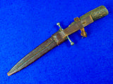 RARE German Germany Antique WWI WW1 Large Stag Handle Fighting Knife w/ Scabbard