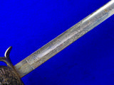 Antique German Germany WW1 Engraved Officer's Sword with Scabbard