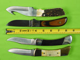 Vintage North American Hunting Club Set Fixed Folding Knife Buck Case XX Schrade