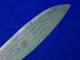 Antique Vintage Indian India Engraved Kukri Gurkha Fighting Knife w/ Scabbard