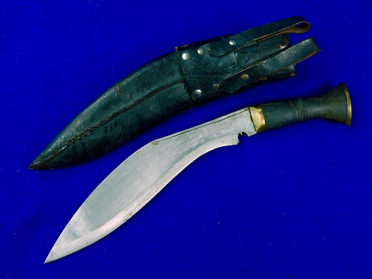 Vintage Old Indian India Gurkha Kukri Fighting Knife Knives w/ Scabbar ...