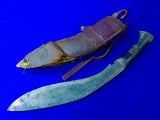 Antique Old India Indian Gurkha Kukri Fighting Knife Knives w/ Scabbard